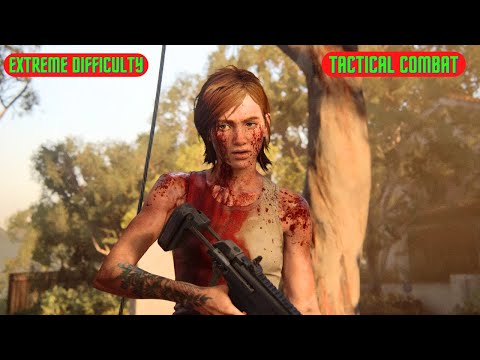Extreme Difficulty - Aggressive Combat & fight - Ellie Santa Barbara resort - The Last of us 2