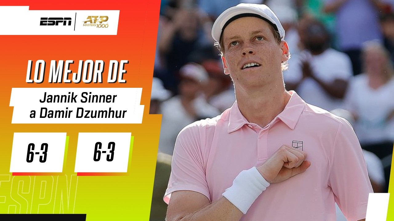 SINNER NO TUVO PROBLEMAS Y DERROTÓ EN SETS SEGUIDOS A DZUMHUR EN EL MASTER 1000 DE MIAMI | RESUMEN