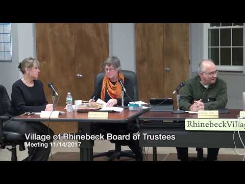Village of Rhinebeck Board of Trustees Meeting 11/14/2017