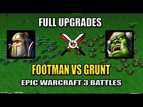 Footman vs Grunt (Full Upgrades) - Warcraft 3