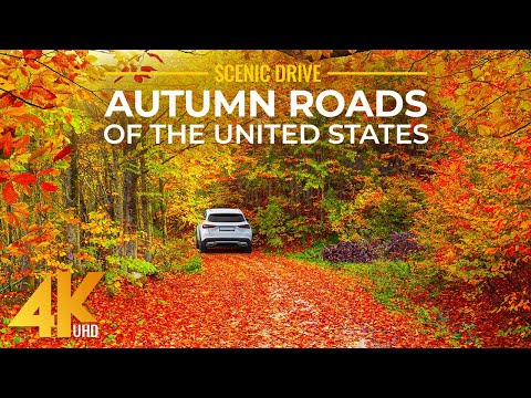 4K Autumn Scenic Roads of New Hampshire & Connecticut - Fall Foliage Drive in New England