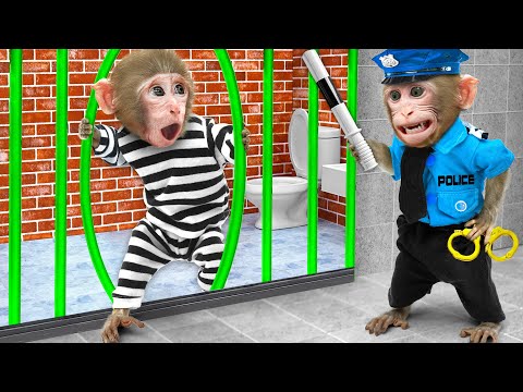 KiKi Monkey escape Amazing Maze Challenge & eat rainbow jelly with puppy in garden |KUDO ANIMAL KIKI