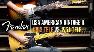 Video thumbnail for Fender USA American Vintage II 1963 Telecaster VS 1951 Telecaster Review (No Talking) by Music Force Official