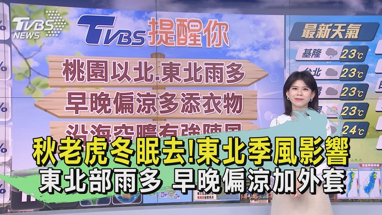 秋老虎冬眠去！東北季風影響　東北部雨多早晚偏涼加外套
