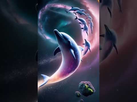 ✨ Galactic Waves! A dolphin surfing through the cosmos? Believe it! 🚀 #spacewhale  #supergalactic