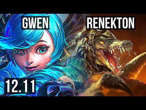 GWEN vs RENEKTON (TOP) | 5/1/1, 300+ games | KR Master | 12.11