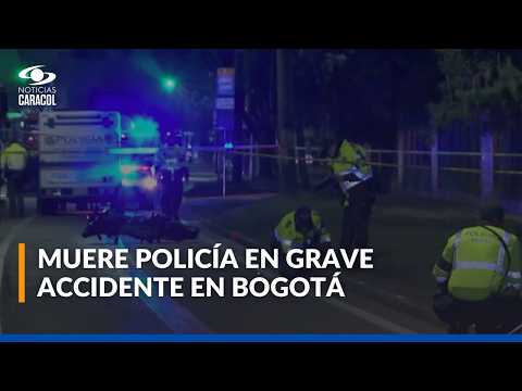 Ojo de la noche: policía murió en Bogotá tras resbalarse en su moto y ser atropellado