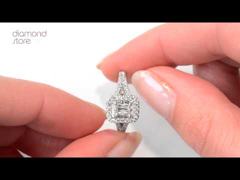 Prince Cut Diamond 0.75ct and 18K White Gold H/SI Ring - FT62