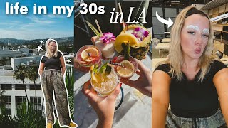 i got my eyebrows microbladed, trying on new spring clothes & rooftop drinks!