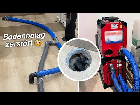 Wie trocknet man einen Wasserschaden UNTERM Estrich?! - Hausbau VLOG #41 🏡