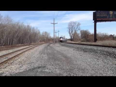 HD: Amtrak P32AC-DM #705 leads Empire Service + sick horn s