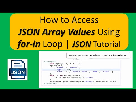 How To Access Json Array Values Using For In Loop Json Tutorial