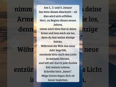 Am 1., 2. und 3. Januarlies bitte diesen Abschnitt – all dies wird sich erfüllen.