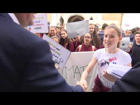 School children strike for action against climate change, led by 13 year-old