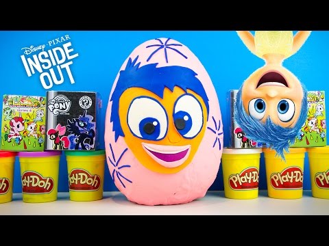 INSIDE OUT JOY GIANT Play-Doh Surprise Egg My Little Pony Shopkins Doc McStuffins | Kinder Playtime Video