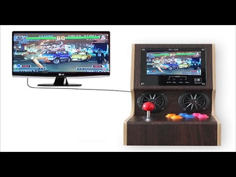 arcade game player with joystick and cabinet