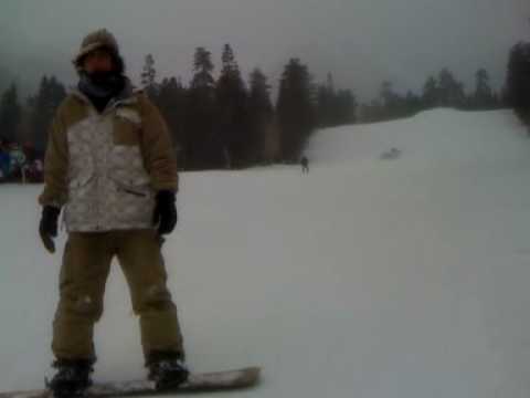 Snowboarding @ Mt. Charleston.... Brett Ratner smacks himself with NO AIR!