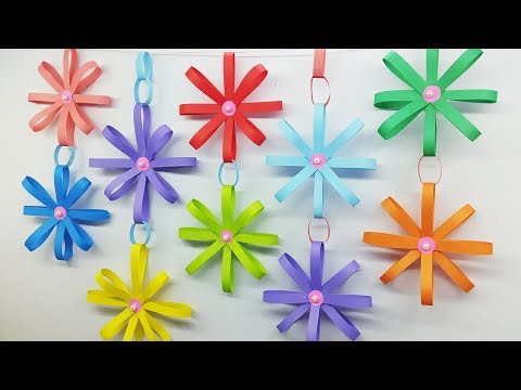How to Make Paper Wall Hanging Flowers Home Decor - DIY Wall Decoration Ideas Video