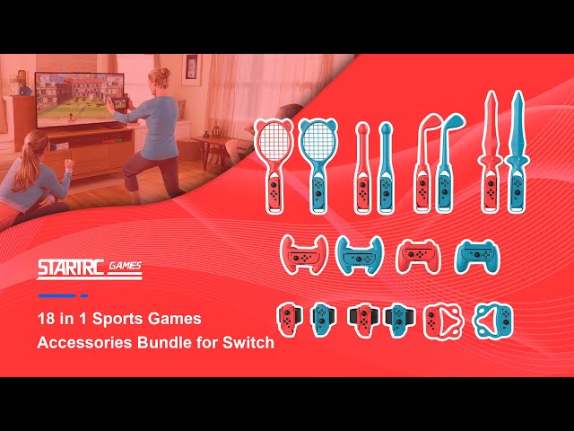 Vídeo relacionado con Kits de accesorios para Nintendo Switch 12 en 1 - Juego de accesorios de juego Family Party Pack 2024 para Nintendo Switch juegos deportivos OLED