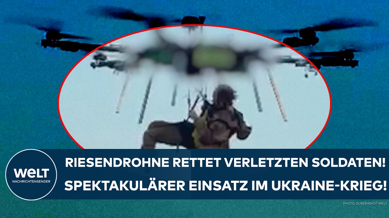 UKRAINE-KRIEG: Drohne rettet verletzten Soldaten vom Schlachtfeld! Sensationeller erster Einsatz!