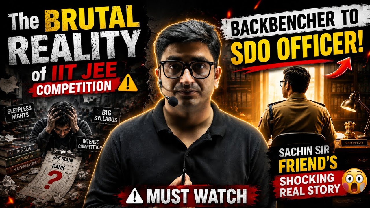 The Brutal Reality of IIT JEE Competition ⚠️ |Backbencher to SDO Officer! 🤯| Sachin Sir Honest Talk 