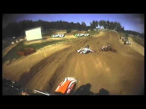 MXGP of Latvia 2013 - Mel Pocock and Aleksandr Tonkov Crash - Motocross