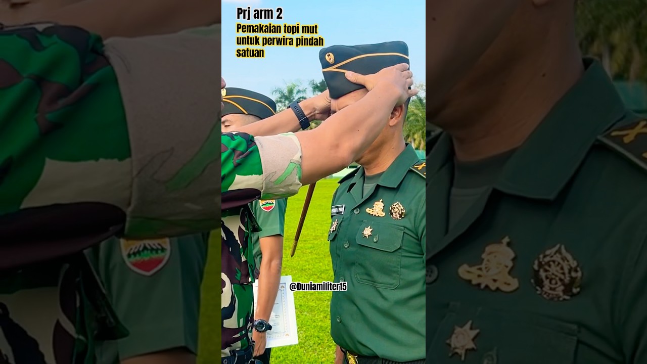 Pemakaian topi mut perwira pindah satuan #tniad #tniviral #tradisi #militer #shortsfeed #shorts #fyp