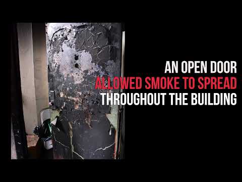 Close the door when escaping a fire, it can save lives