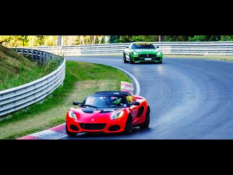 Lotus Elise 220 CHASING Mercedes AMG GT-R Nurburgring Nordschleife 7'52'' BTG