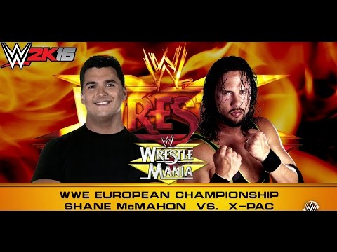 WWE2k16 Presents Wrestlemania 15 Shane McMahon vs X-pac WWF European Title