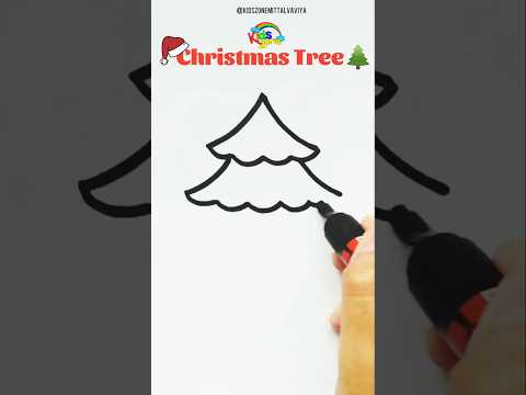 🎅Christmas Tree 🌲🤩 drawing painting #shorts #christmas #christmastree #drawing #toddlers #artforkids