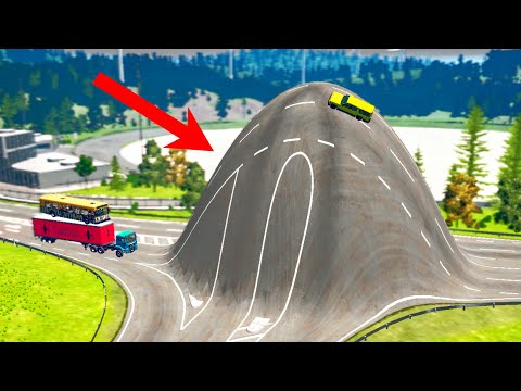 BeamNG drive - Cars vs Huge Speed Bumps