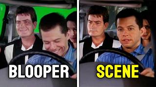 Two and a Half Men Bloopers vs. the Actual Scene