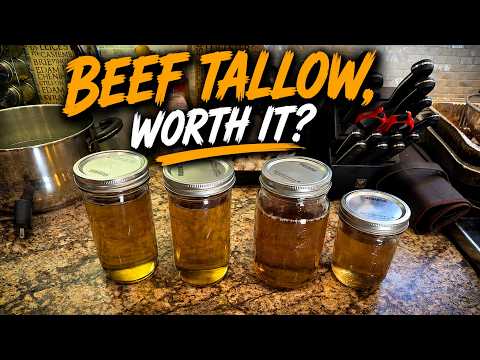 Rendering beef tallow from fat trimmings