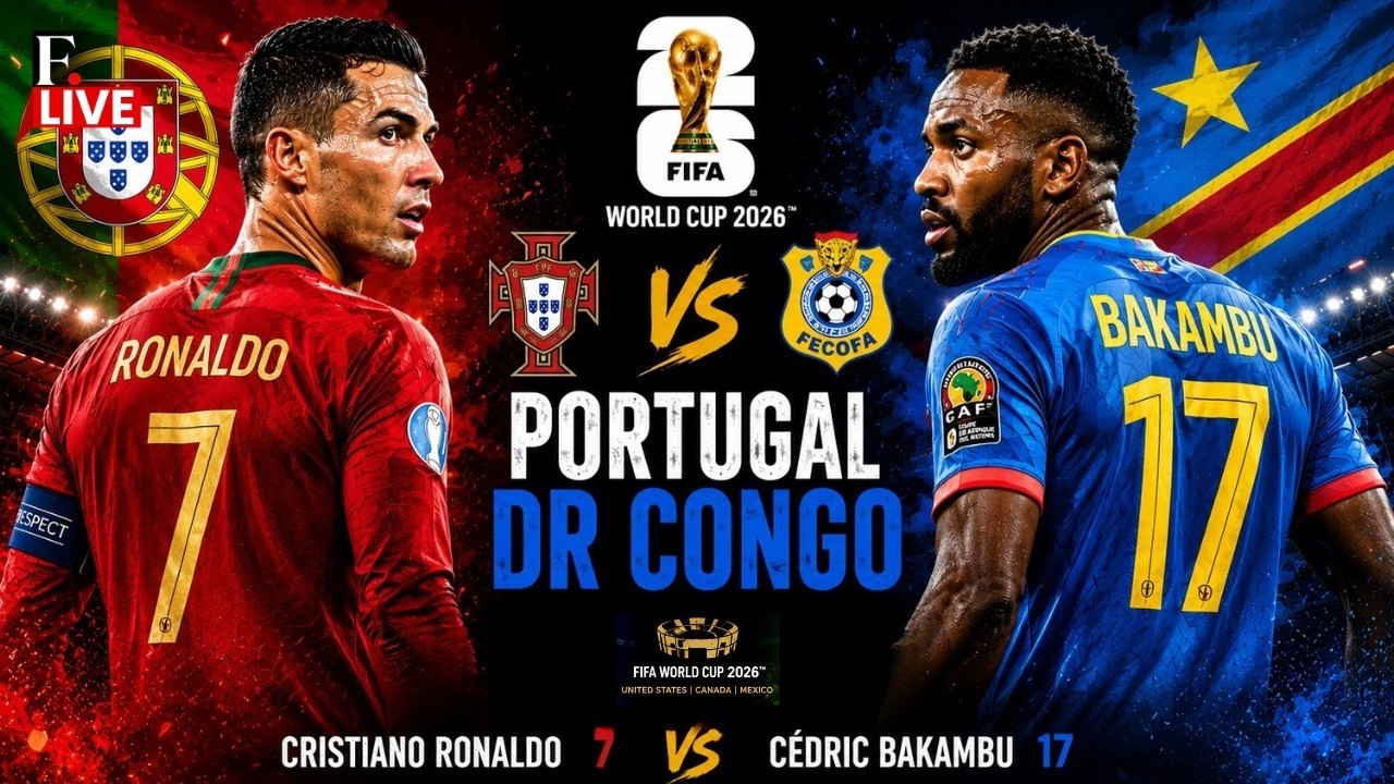 🔴 FIFA World Cup 2026 LIVE: Portugal vs DR Congo | Cristiano Ronaldo Leads Portugal | Cédric Bakambu