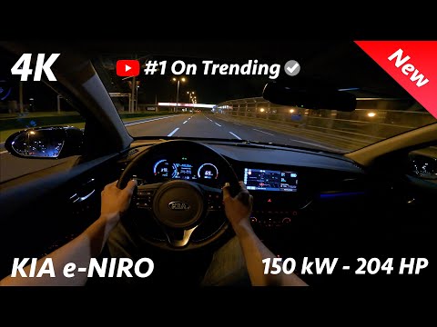 KIA e-Niro 2021 - Night POV & Full review in 4K | LED Headlights test, real range