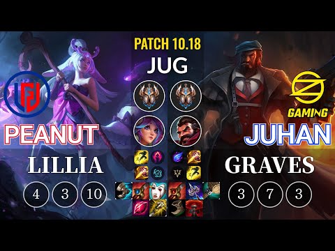 LGD Peanut Lillia vs OZ Juhan Graves Jungle - KR Patch 10.18