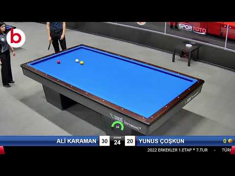 ALİ KARAMAN & YUNUS ÇOŞKUN Bilardo Maçı - 2022 ERKEKLER 1.ETAP-7.TUR