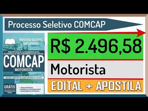 Edital Processo Seletivo COMCAP 2019 - Apostila Preparatoria Para Motorista