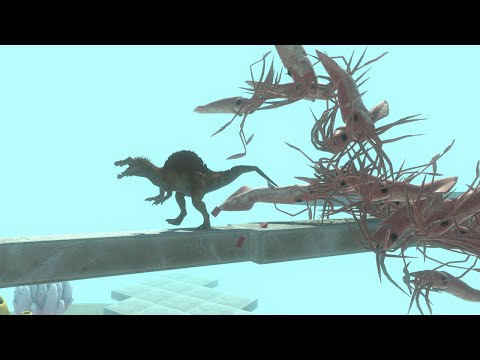 Only Fast Runners Will Escape from Colossal Squids - Animal Revolt Battle Simulator