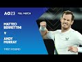 Matteo Berrettini V Andy Murray Full Match Australian Open 2023 First Round
