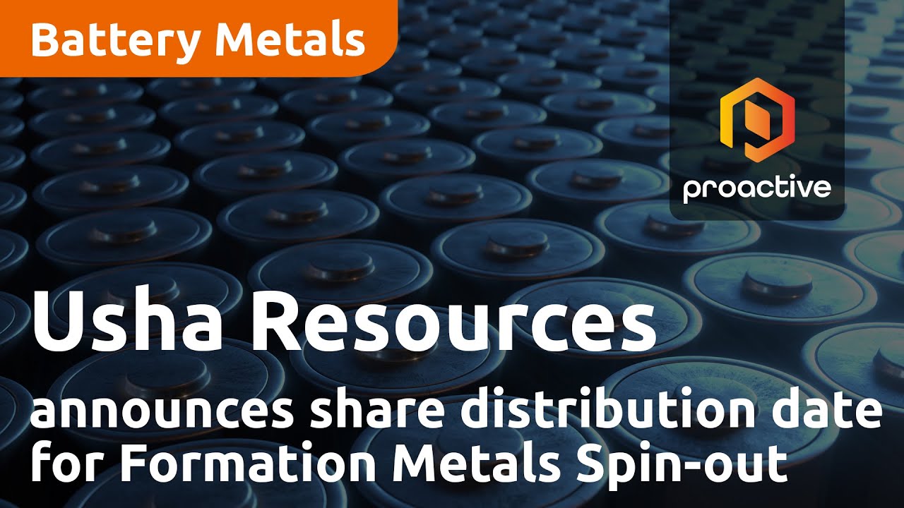 Usha Resources announces share distribution date for Formation Metals Spin-out