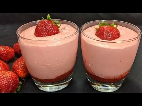 Strawberry Mousse | Only 3 ingredients recipe | 10 Minutes recipe