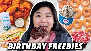 ONLY EATING FREE BIRTHDAY FOOD FOR 24 HOURS! 🥳 Birthday Freebies 2023