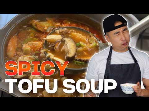 Receita fácil de SOPA PICANTE DE TOFU coreana | Soondubu Jjigae (순두부찌개)