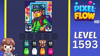 Pixel Flow Level 1593 Solution Walkthrough