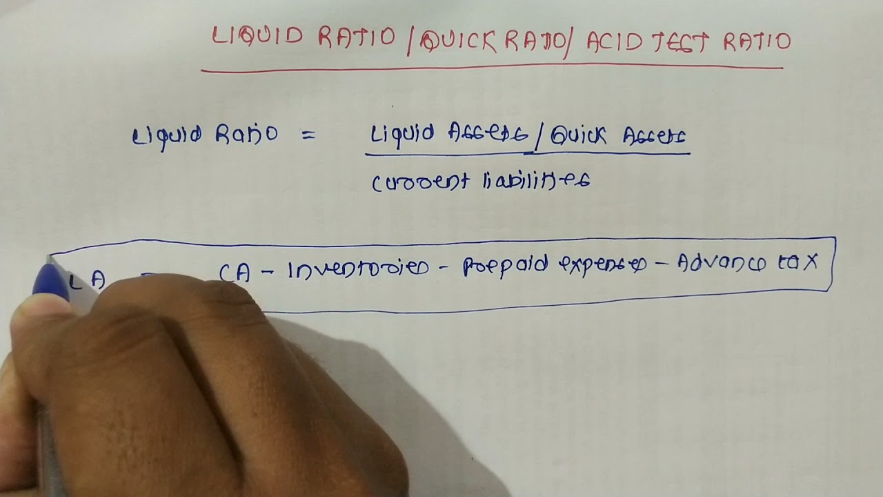 Liquid Ratio or Quick Ratio or Acid test Ratio | liquidity Ratios | Accounting Ratios | Accountancy
