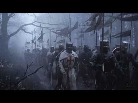 Templars singing in the rain - Salve Regina, Crucem Sanctam Subiit, Benedicat nos Deus .