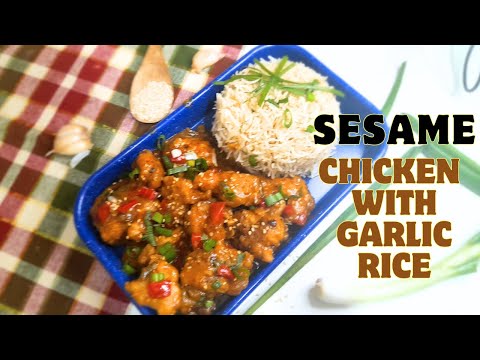 Crispy Sesame Chicken with Garlic Rice in 20 mint | Easy Sesame Chicken Recipe |fatimacuisine2020