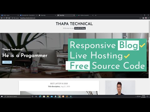  Build Responsive Blog Website using HTML CSS JS BootStrap 5 in Hindi | Live Hosting | Free Code